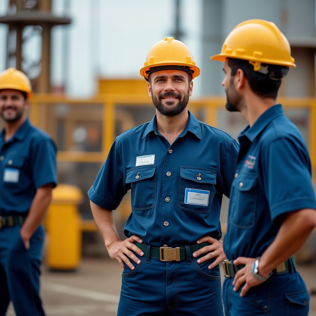 Equipo técnico campo petrolero Argentina PetroInvest trabajadores
